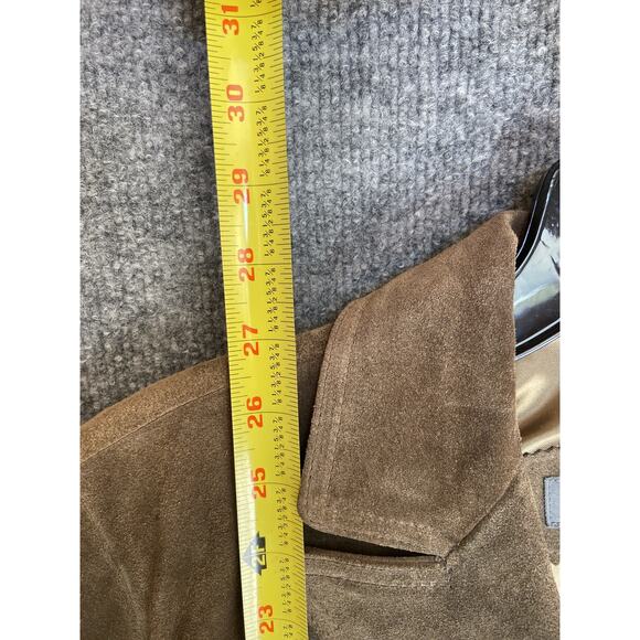 Banana Republic Blazer Womens 2 Brown Suede Leather Jacket Pockets Classic Work - Picture 4 of 5